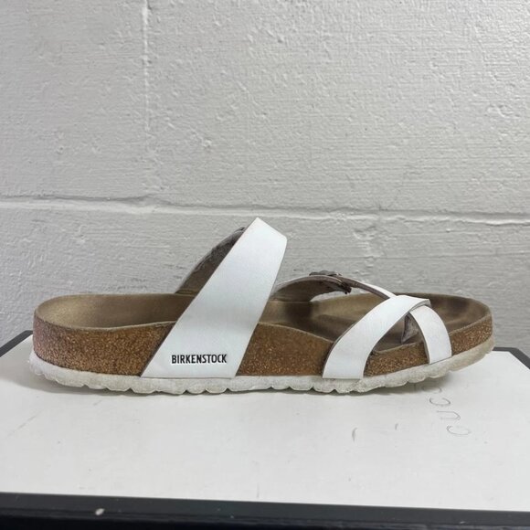 Birkenstock Mayari White Leather Toe Loop Sandal Slide Women's 41 EU/10 US - Picture 2 of 12